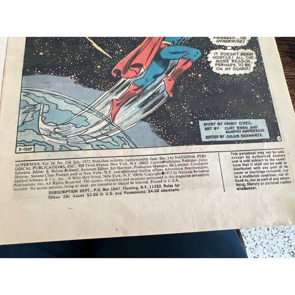 DC Comics Superman Comic Book #254 July 1972 Edition Vintage Collectible Boarded - Picture 6 of 8